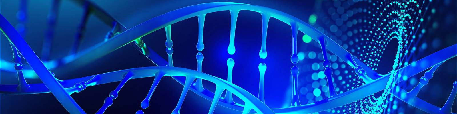 DNA Model ilustration in dramatic dark blue colors